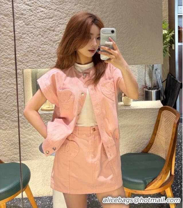 Good Inexpensive Chanel Denim Skirt CH041004 Pink 2026