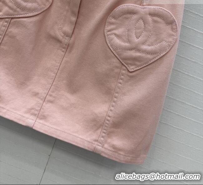 Good Inexpensive Chanel Denim Skirt CH041004 Pink 2026