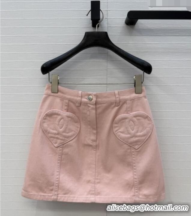 Good Inexpensive Chanel Denim Skirt CH041004 Pink 2026