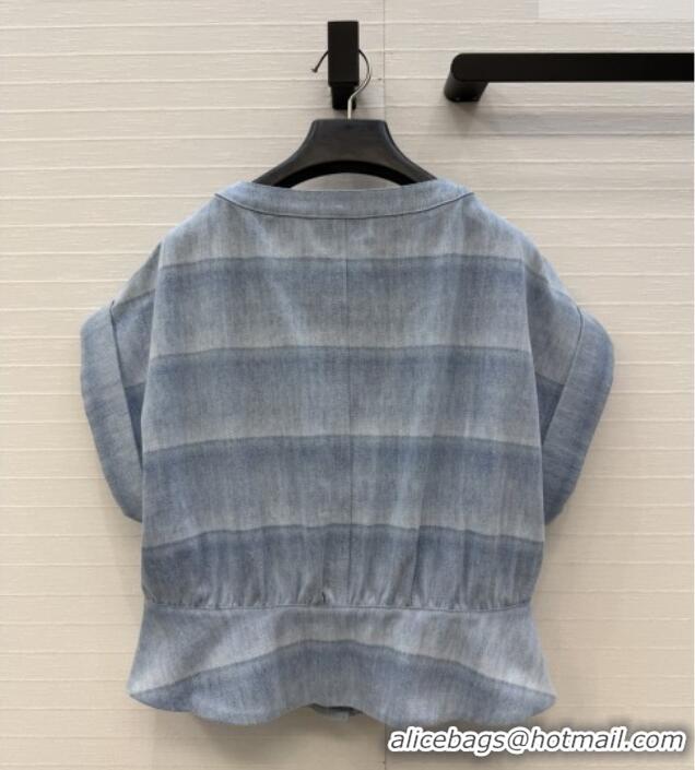 High Quality Chanel Striped Denim Vest CH041005 Blue 2026