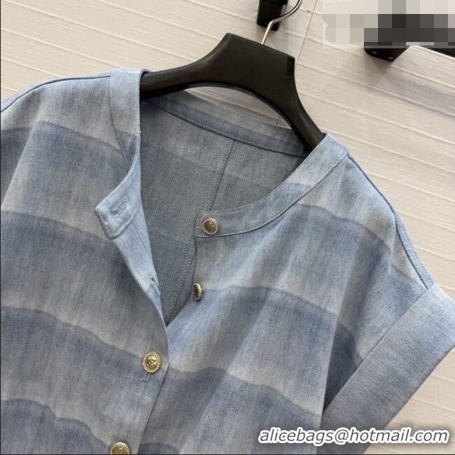 High Quality Chanel Striped Denim Vest CH041005 Blue 2026