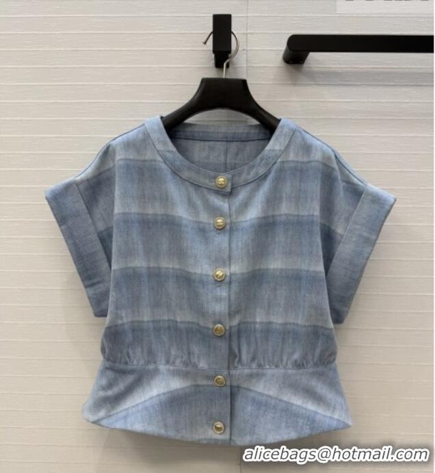 High Quality Chanel Striped Denim Vest CH041005 Blue 2026