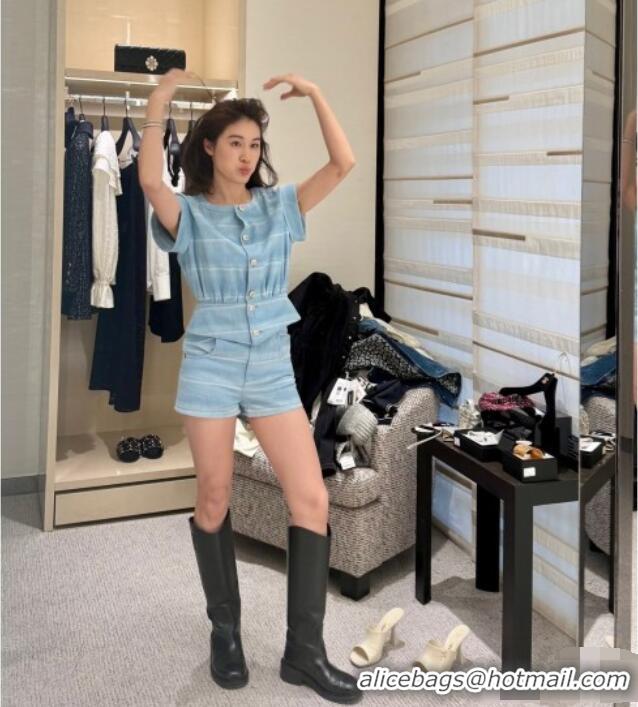 High Quality Chanel Striped Denim Vest CH041005 Blue 2026