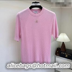 Luxury Best Chanel Knit T-shirt CH041419 Pink 2026