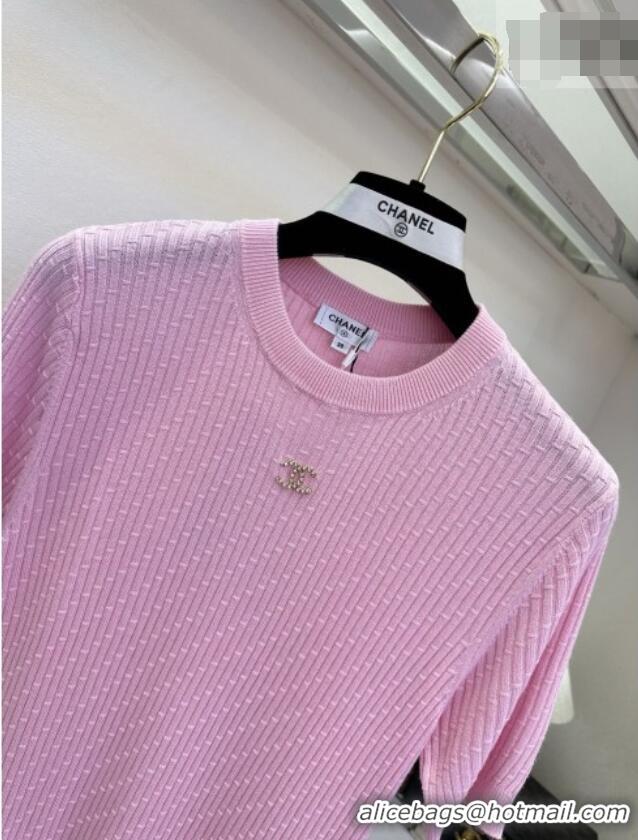 Luxury Best Chanel Knit T-shirt CH041419 Pink 2026