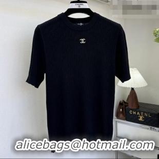 Good Quality Chanel Knit T-shirt CH041421 Black 2026