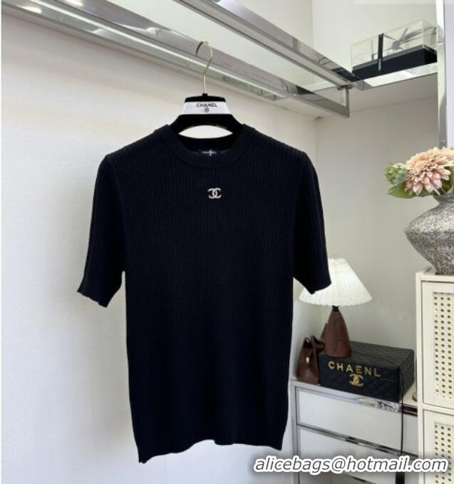 Good Quality Chanel Knit T-shirt CH041421 Black 2026