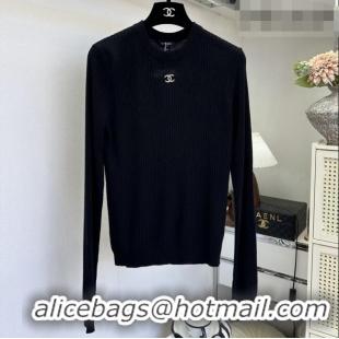 Classic Cheapest Chanel Knit Sweater CH041423 Black 2026