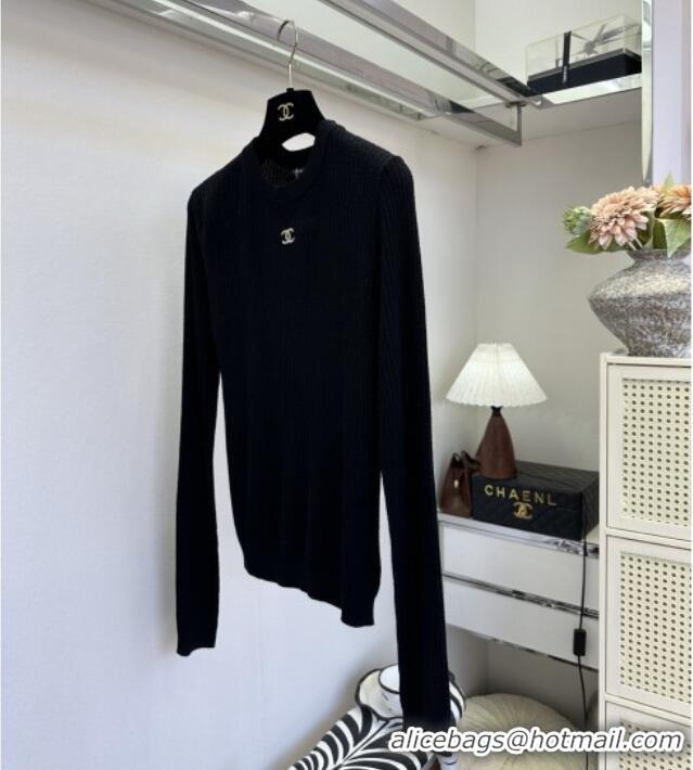 Classic Cheapest Chanel Knit Sweater CH041423 Black 2026