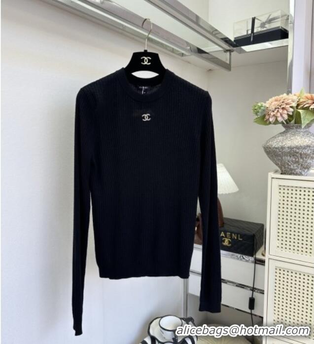 Classic Cheapest Chanel Knit Sweater CH041423 Black 2026