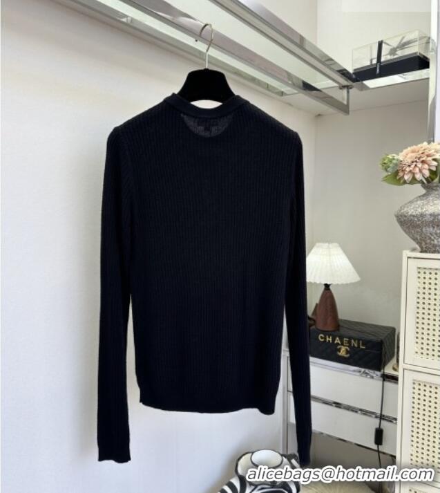 Classic Cheapest Chanel Knit Sweater CH041423 Black 2026