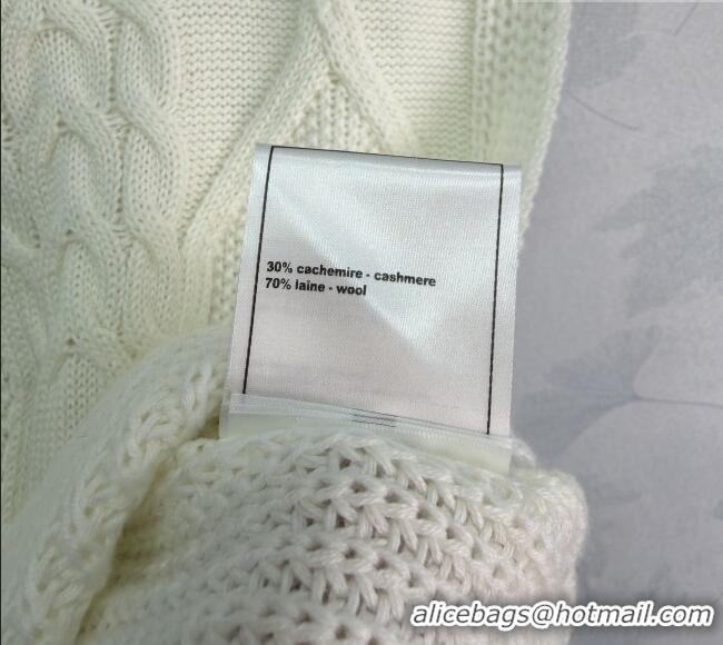 Free Shipping Cheap Chanel Wool Cashmere Knit Vest CH042203 White 2026