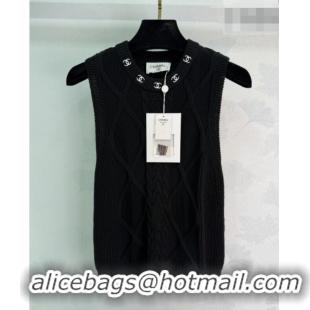 Fashion Discount Chanel Wool Cashmere Knit Vest CH042203 Black 2026