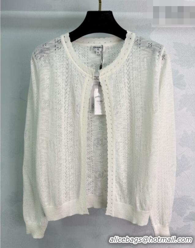 Buy Fashionable Chanel Cardigan CH042204 White 2026