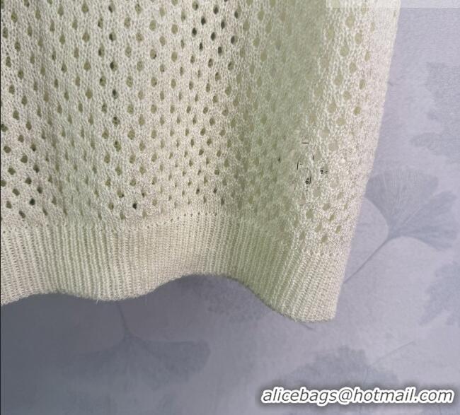 Best Price Chanel Wool Blend Knit Vest with Bloom CH042206 White 2026
