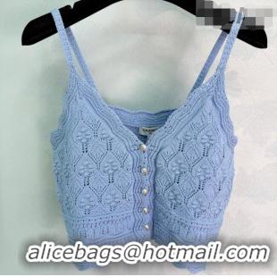 Top Quality Inexpensive Chanel Short Knit Vest CH042207 Blue 2026