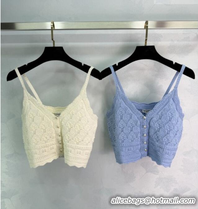 Top Quality Inexpensive Chanel Short Knit Vest CH042207 Blue 2026