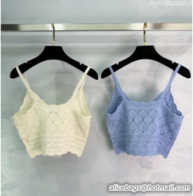 Top Quality Inexpensive Chanel Short Knit Vest CH042207 Blue 2026
