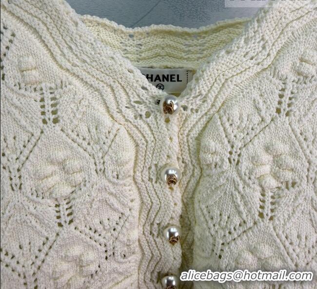 Best Grade Chanel Short Knit Vest CH042207 White 2026