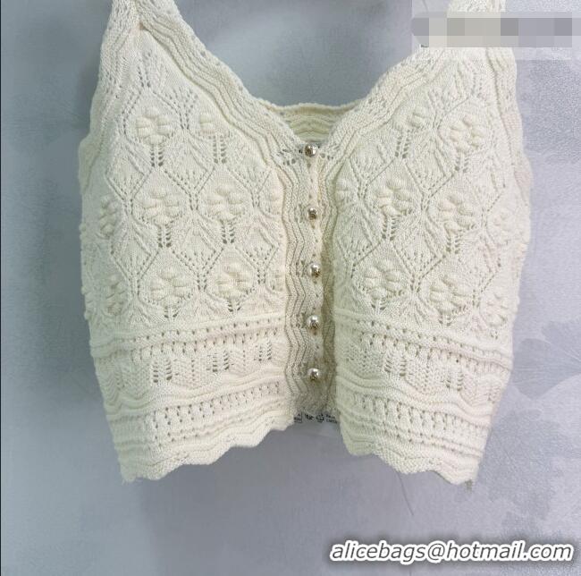 Best Grade Chanel Short Knit Vest CH042207 White 2026