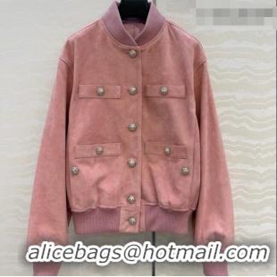 Reasonable Price Chanel Lambskin Suede Jacket CH042217 Pink 2026
