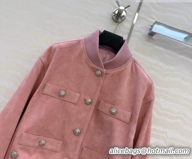Reasonable Price Chanel Lambskin Suede Jacket CH042217 Pink 2026