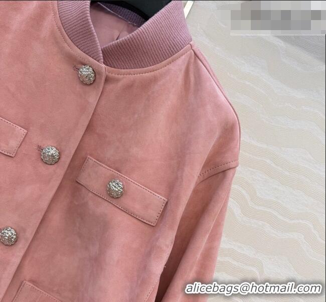 Reasonable Price Chanel Lambskin Suede Jacket CH042217 Pink 2026