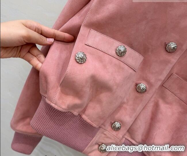 Reasonable Price Chanel Lambskin Suede Jacket CH042217 Pink 2026