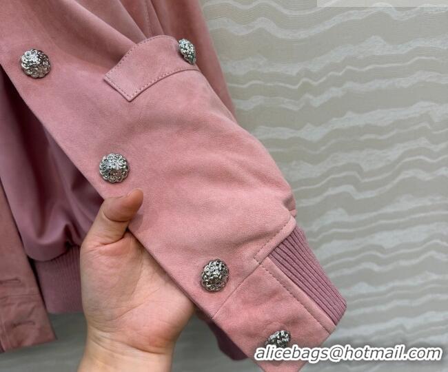 Reasonable Price Chanel Lambskin Suede Jacket CH042217 Pink 2026