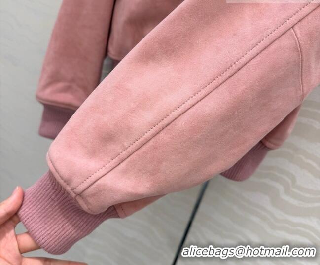 Reasonable Price Chanel Lambskin Suede Jacket CH042217 Pink 2026
