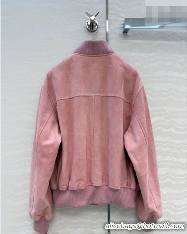 Reasonable Price Chanel Lambskin Suede Jacket CH042217 Pink 2026