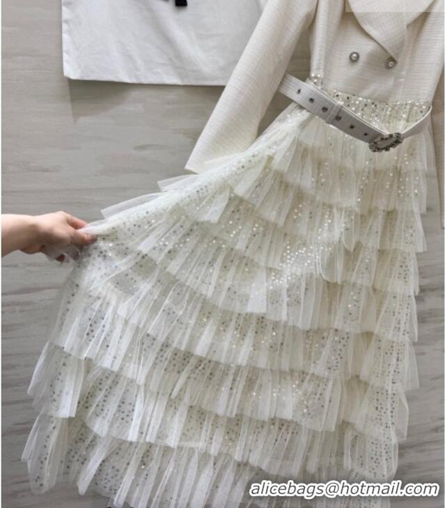 Good Product Chanel Mesh Dress with Strass CH042216 White 2026