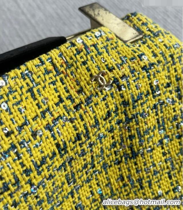 Buy Fashionable Chanel Tweed Skirt CH042222 Yellow 2026