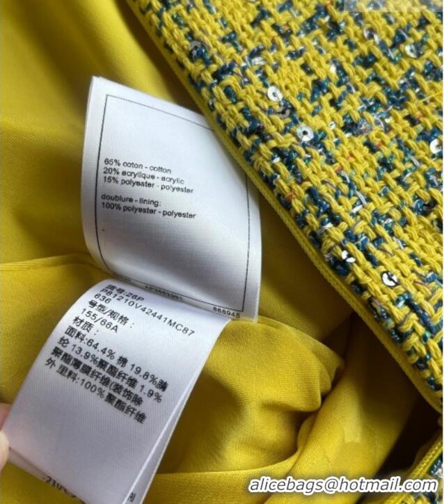 Buy Fashionable Chanel Tweed Skirt CH042222 Yellow 2026