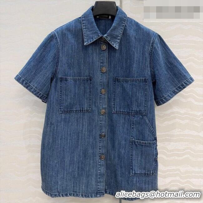 Well Crafted Chanel Cotton Denim Shirt CH042306 Blue 2026