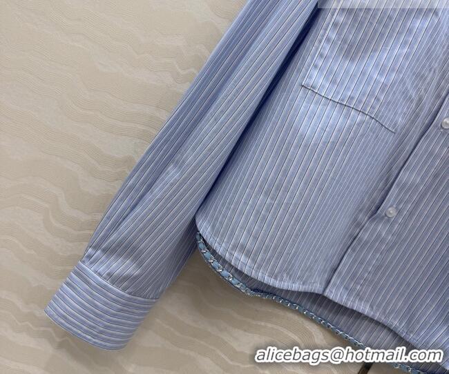 Good Taste Chanel Cotton Striped Shirt CH042307 Blue 2026