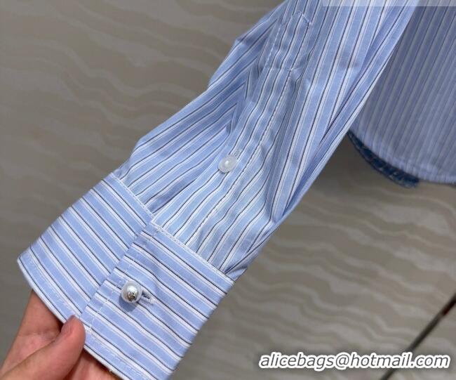 Good Taste Chanel Cotton Striped Shirt CH042307 Blue 2026