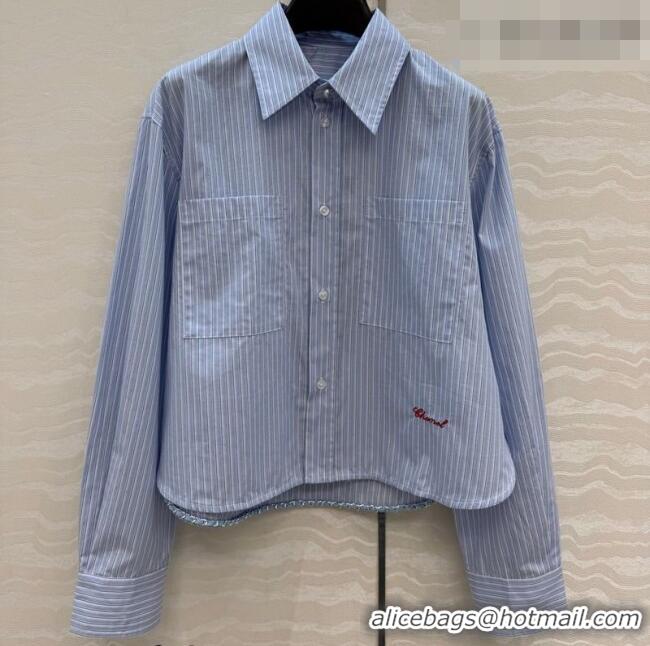 Good Taste Chanel Cotton Striped Shirt CH042307 Blue 2026