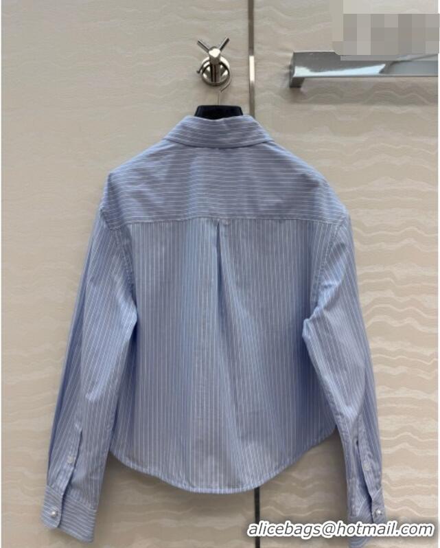 Good Taste Chanel Cotton Striped Shirt CH042307 Blue 2026