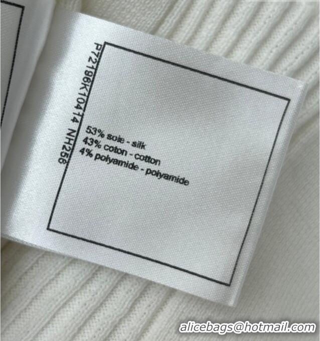 Big Discount Chanel Silk Cotton Vest 0423 White/Black 2026