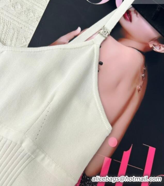 Big Discount Chanel Silk Cotton Vest 0423 White/Black 2026