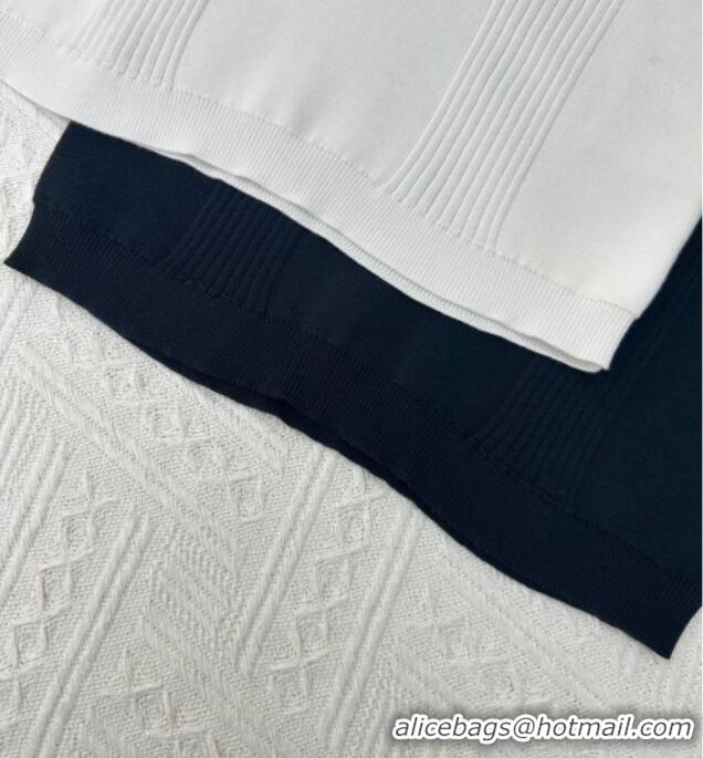 Big Discount Chanel Silk Cotton Vest 0423 White/Black 2026