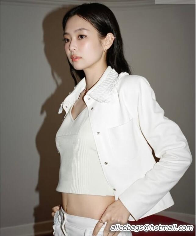 Big Discount Chanel Silk Cotton Vest 0423 White/Black 2026