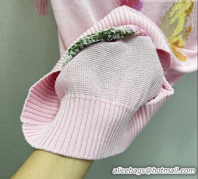 ​Buy Inexpensive Dior Embroidered Knit Top DR032413 Pink 2026
