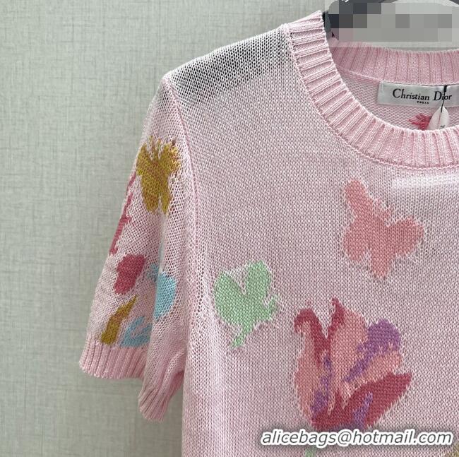 ​Buy Inexpensive Dior Embroidered Knit Top DR032413 Pink 2026