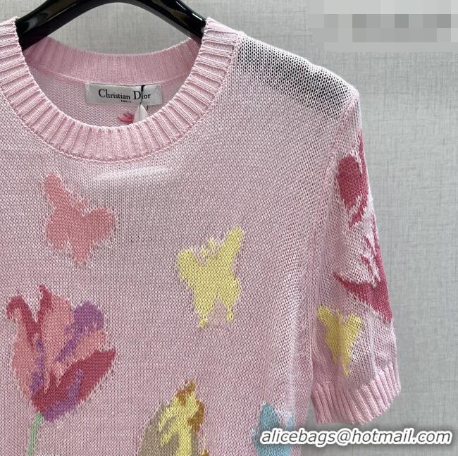 ​Buy Inexpensive Dior Embroidered Knit Top DR032413 Pink 2026