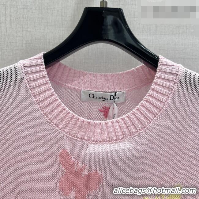 ​Buy Inexpensive Dior Embroidered Knit Top DR032413 Pink 2026