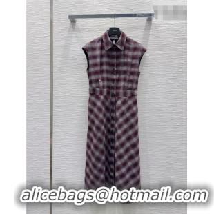 Big Discount Dior Plaid Long Dress DR032505 Red 2026
