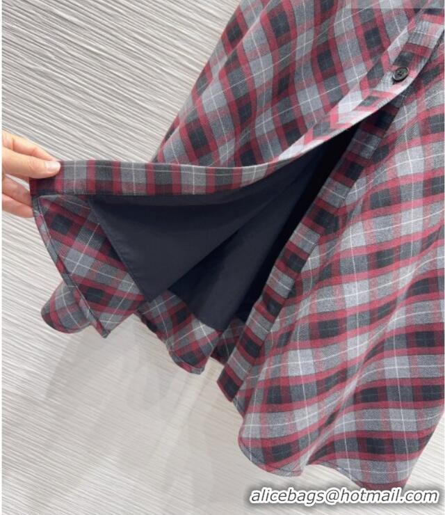 Big Discount Dior Plaid Long Dress DR032505 Red 2026