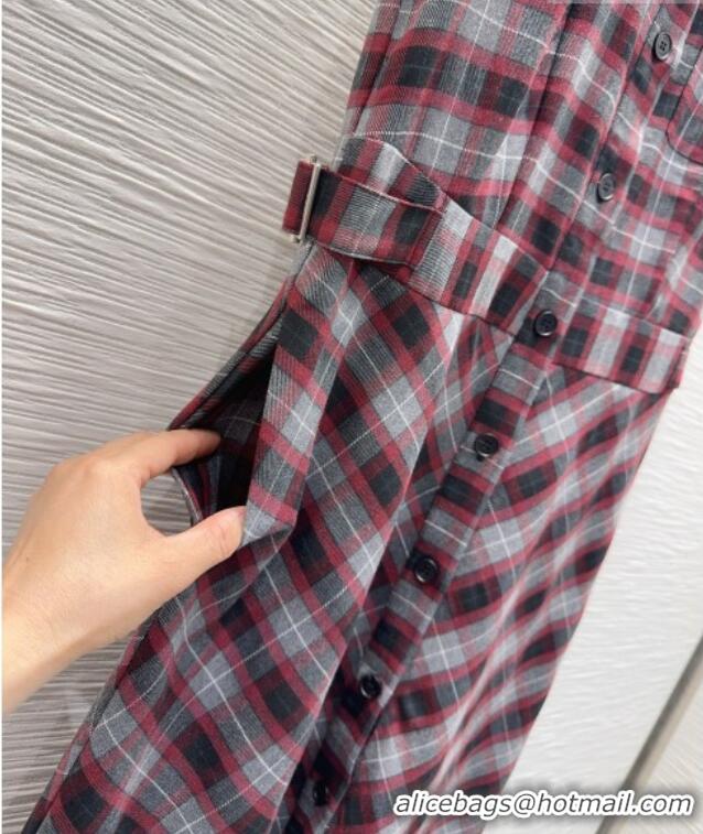 Big Discount Dior Plaid Long Dress DR032505 Red 2026